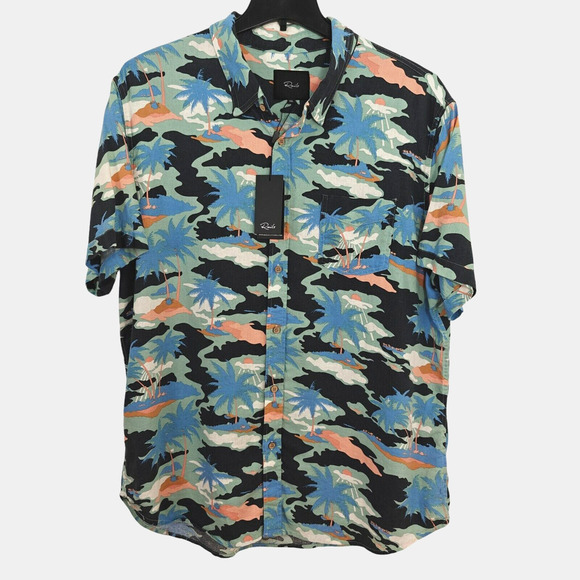 Rails Carson Hawaiian Shirt Mens Size 2X Camo Tropical Aloha Short Sleeves NWT - Picture 2 of 11